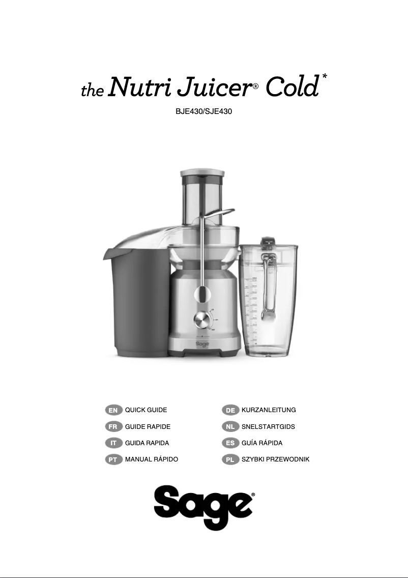 Page n°1 - Manuel utilisateur Breville the Nutri Juicer Cold BJE430