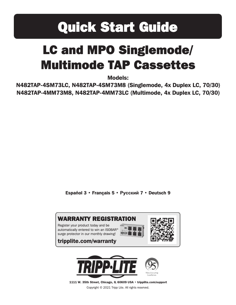 Página 1 del manual Manual de usuario Tripp Lite N482TAP-4MM73LC