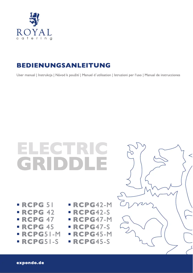Page n°1 - Manuel utilisateur Royal Catering RCPG45-S