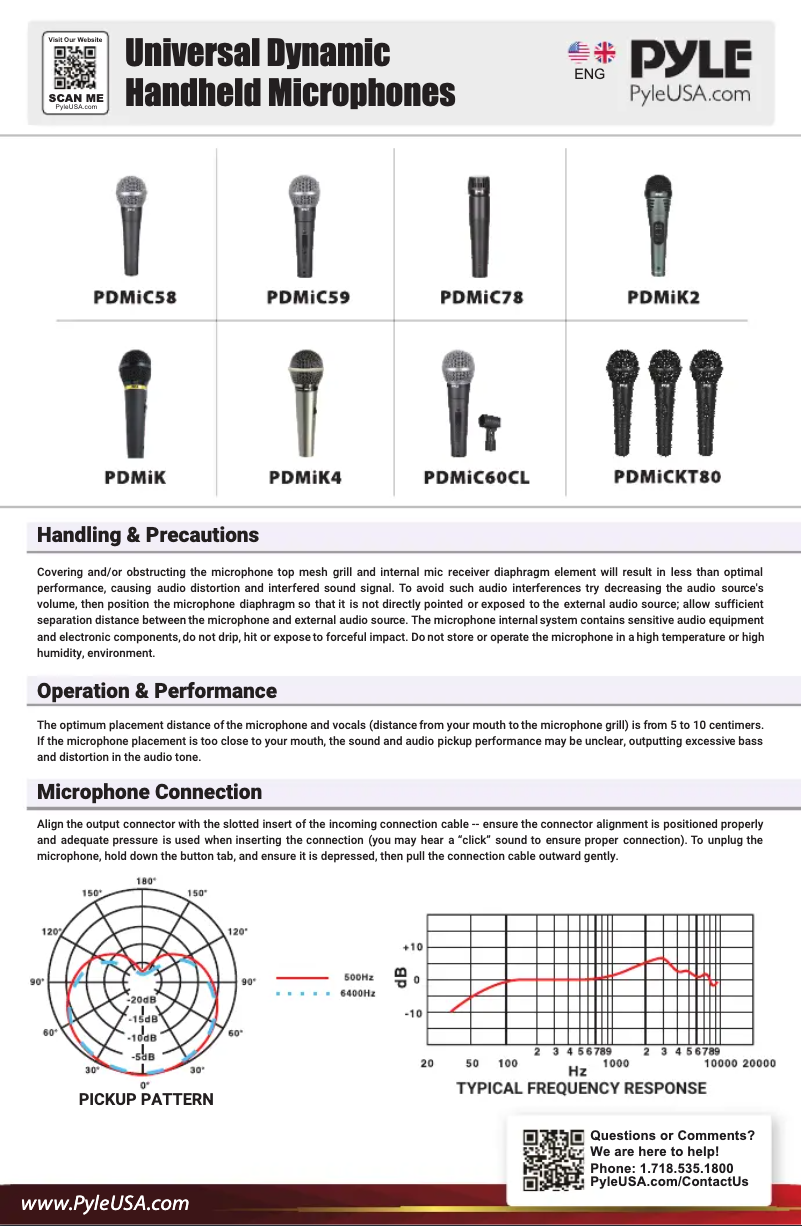 Page n°1 - Manuel utilisateur Pyle PDMIC58