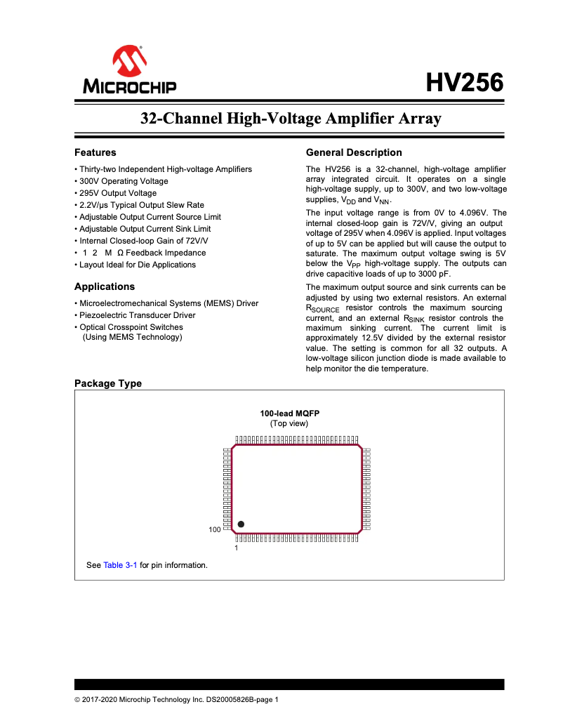Página 1 del manual Manual de usuario Microchip HV256