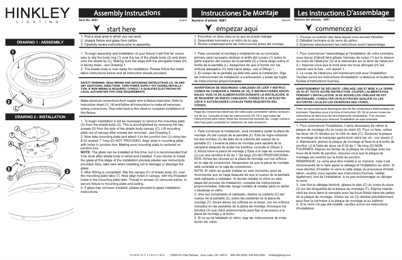 Page n°1 - Manuel utilisateur Hinkley Lighting 4081HB