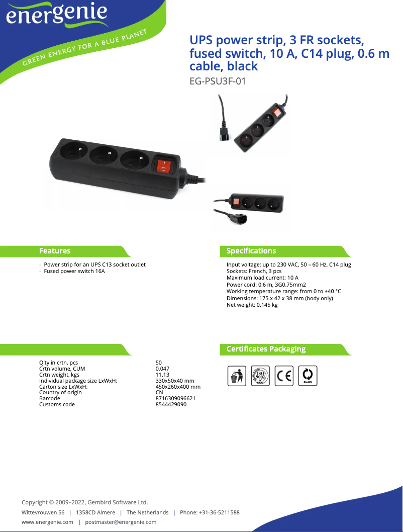 Image de la première page du manuel de l'appareil EG-PSU3F-01