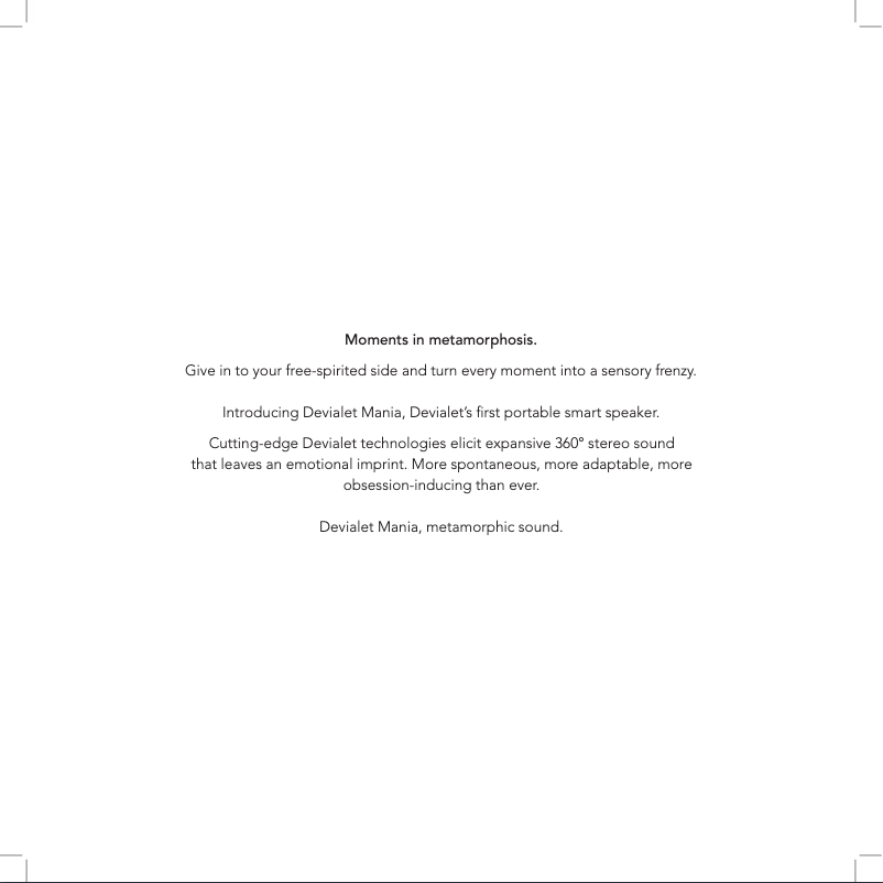 Page 1 de la notice Manuel utilisateur Devialet Mania