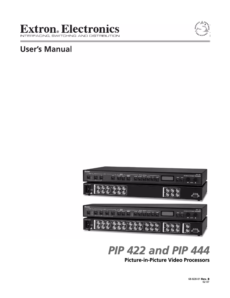 Page n°1 - Manuel utilisateur Extron PIP 422