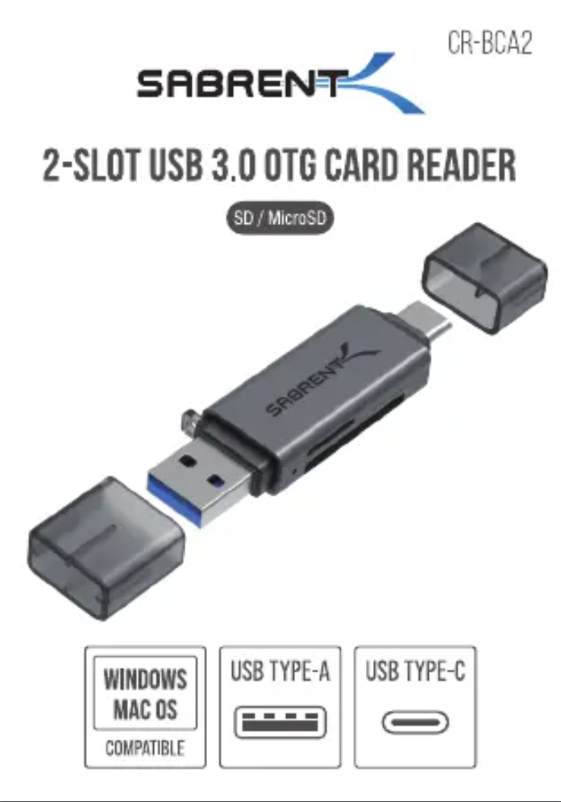 Page 1 de la notice Manuel utilisateur Sabrent CR-BCA2