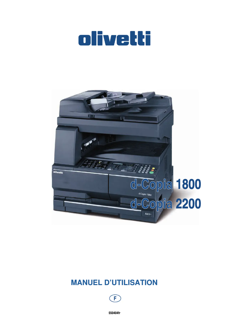 Page n°1 - Manuel utilisateur Olivetti D-COPIA 1800