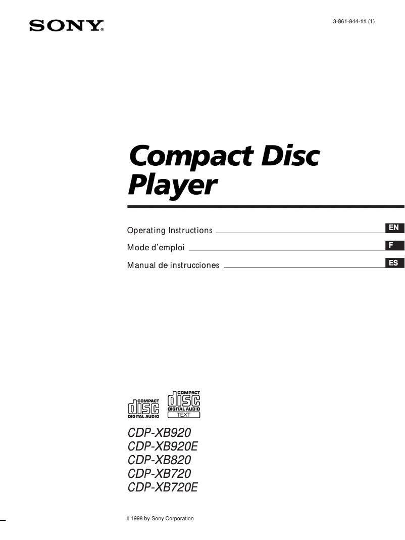 Page 1 de la notice Manuel utilisateur Sony CDP-XB720E