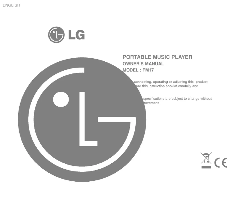 Page n°1 - Manuel utilisateur LG MF-FM17X1K