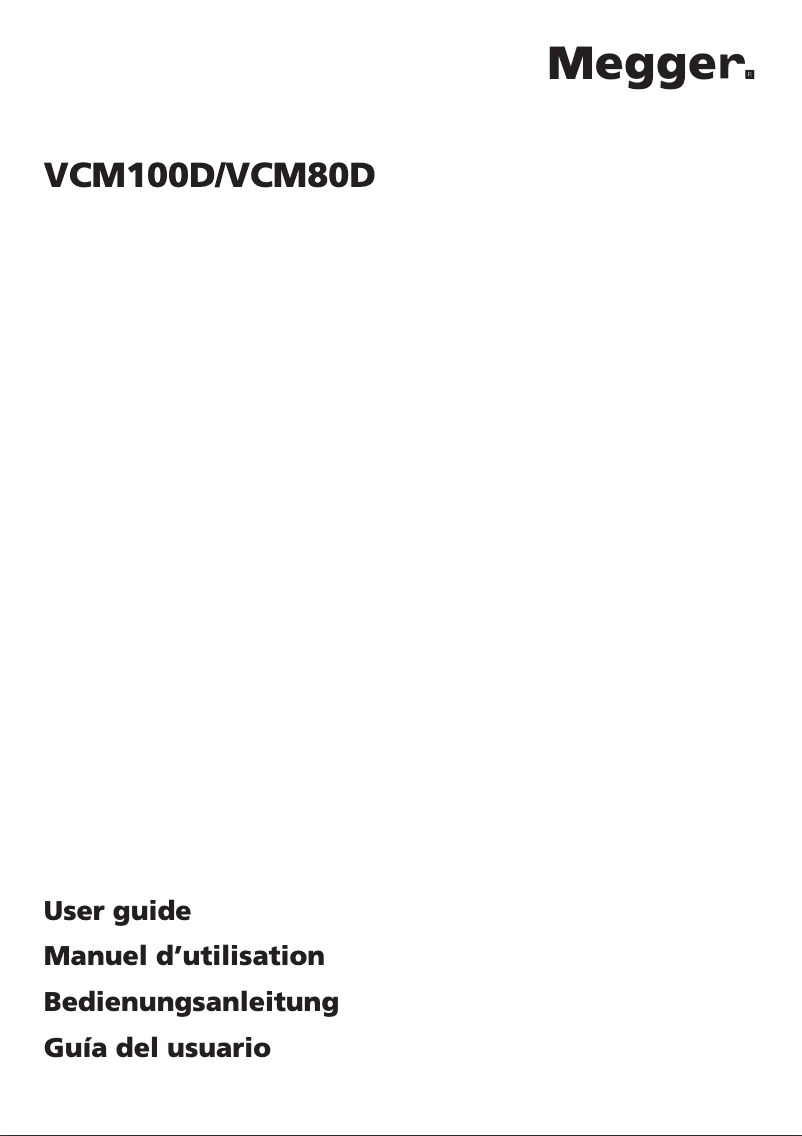 Page 1 de la notice Manuel utilisateur Megger VCM100