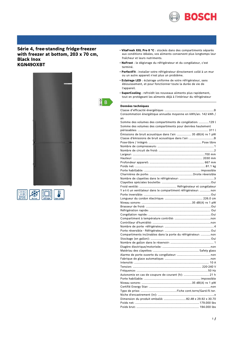 Image de la première page du manuel de l'appareil KGN49OXBT