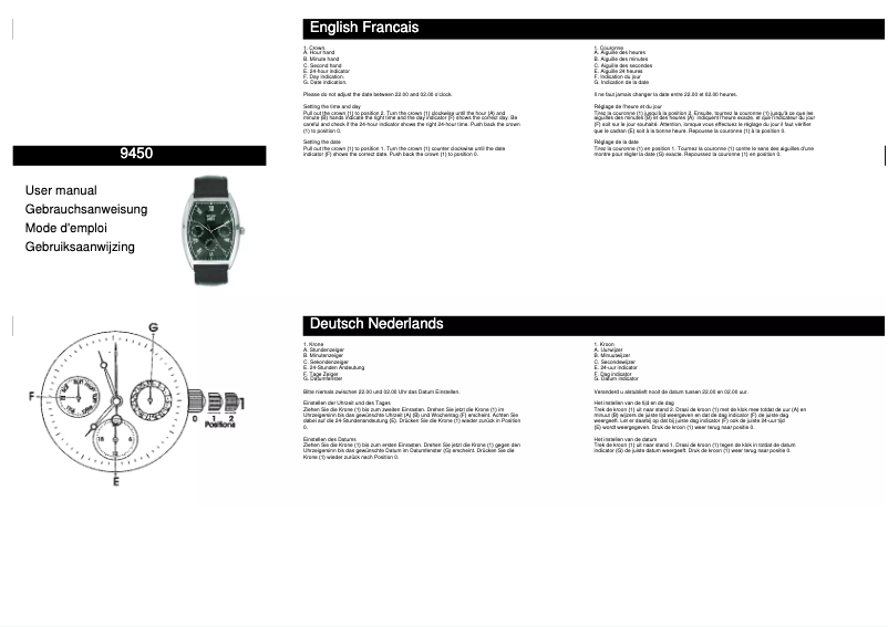 Page n°1 - Manuel utilisateur Davis 9450