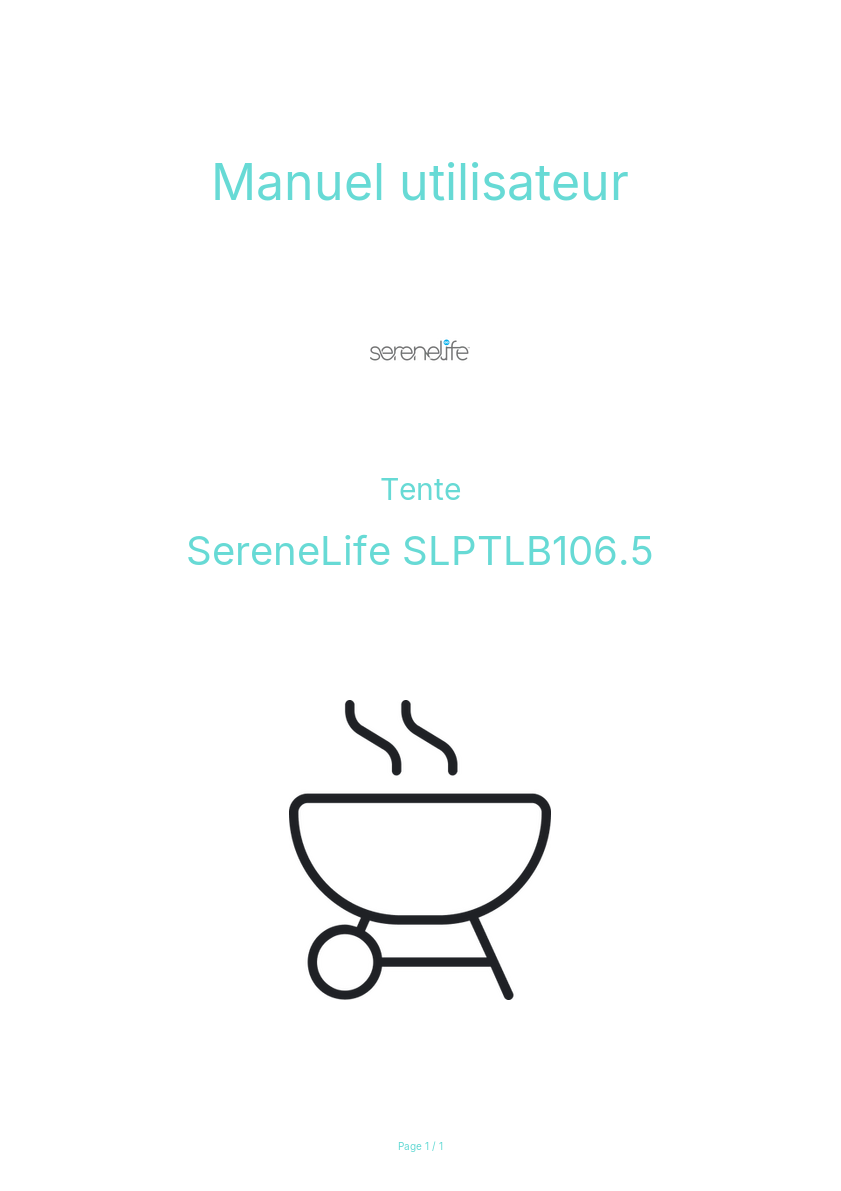 Page n°1 - Manuel utilisateur SereneLife SLPTLB106.5