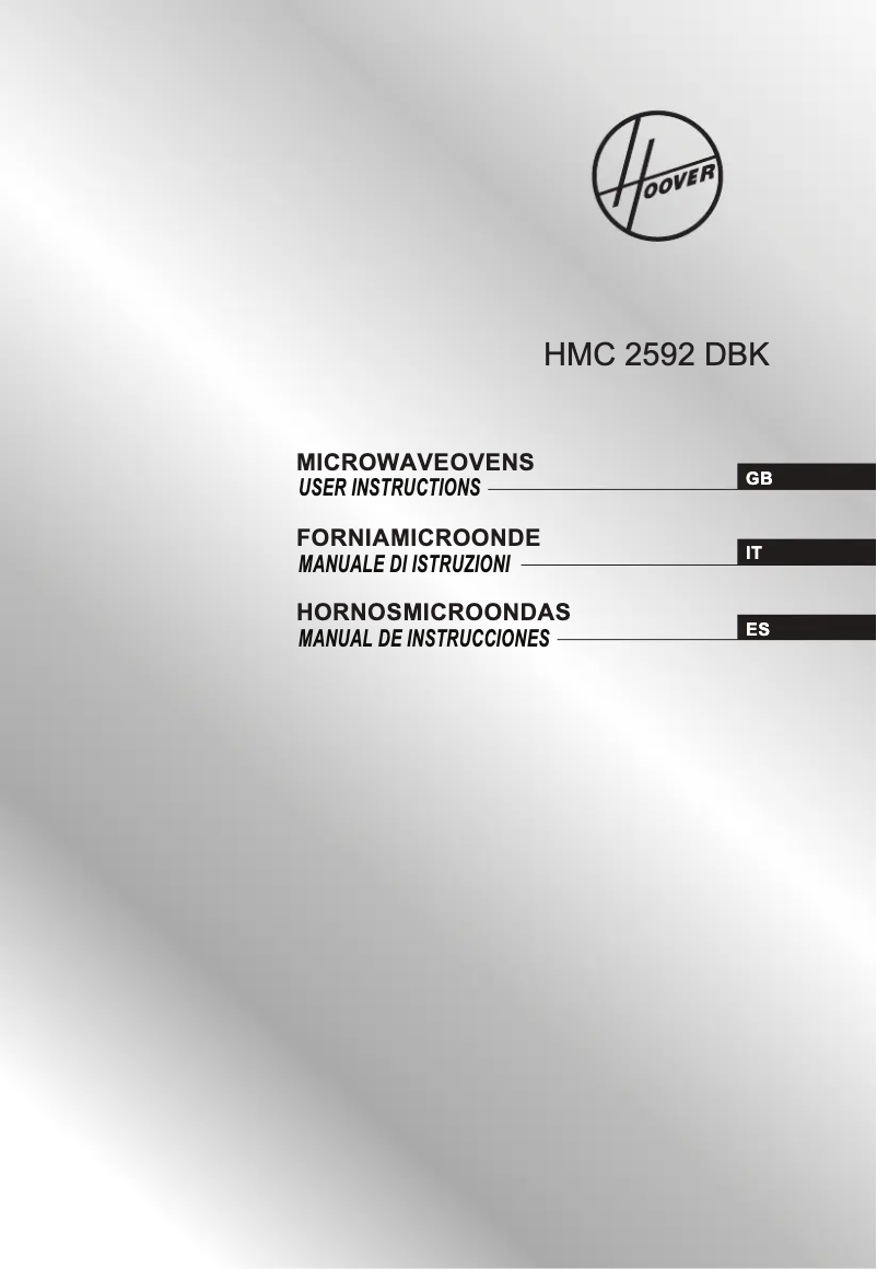 Page 1 de la notice Manuel utilisateur Hoover HMC 2592 DBK