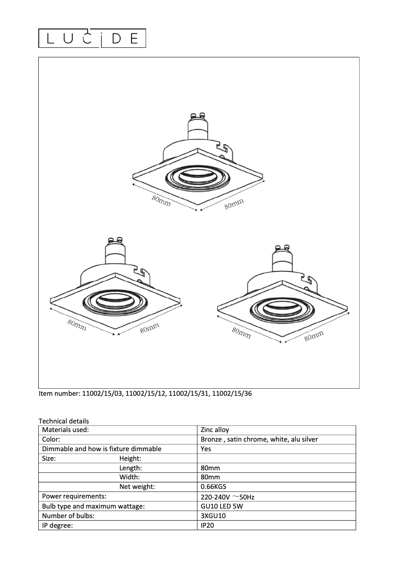 Image de la première page du manuel de l'appareil Focus 11002/15/31