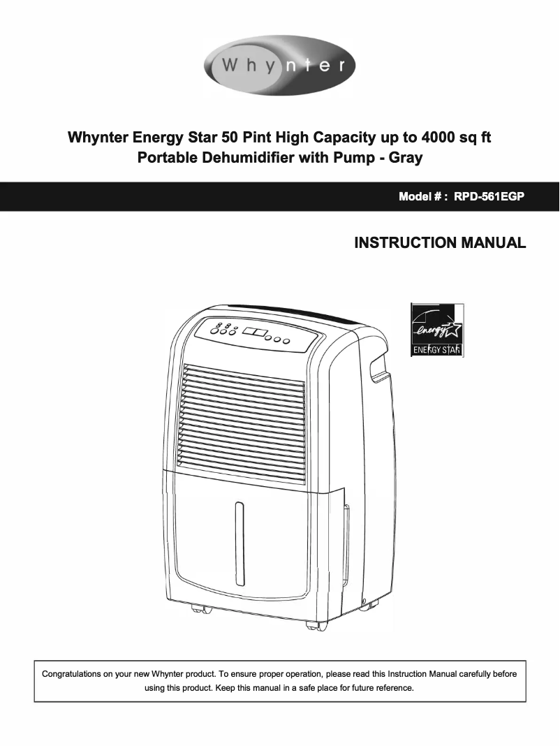 Image de la première page du manuel de l'appareil RPD-561EGP