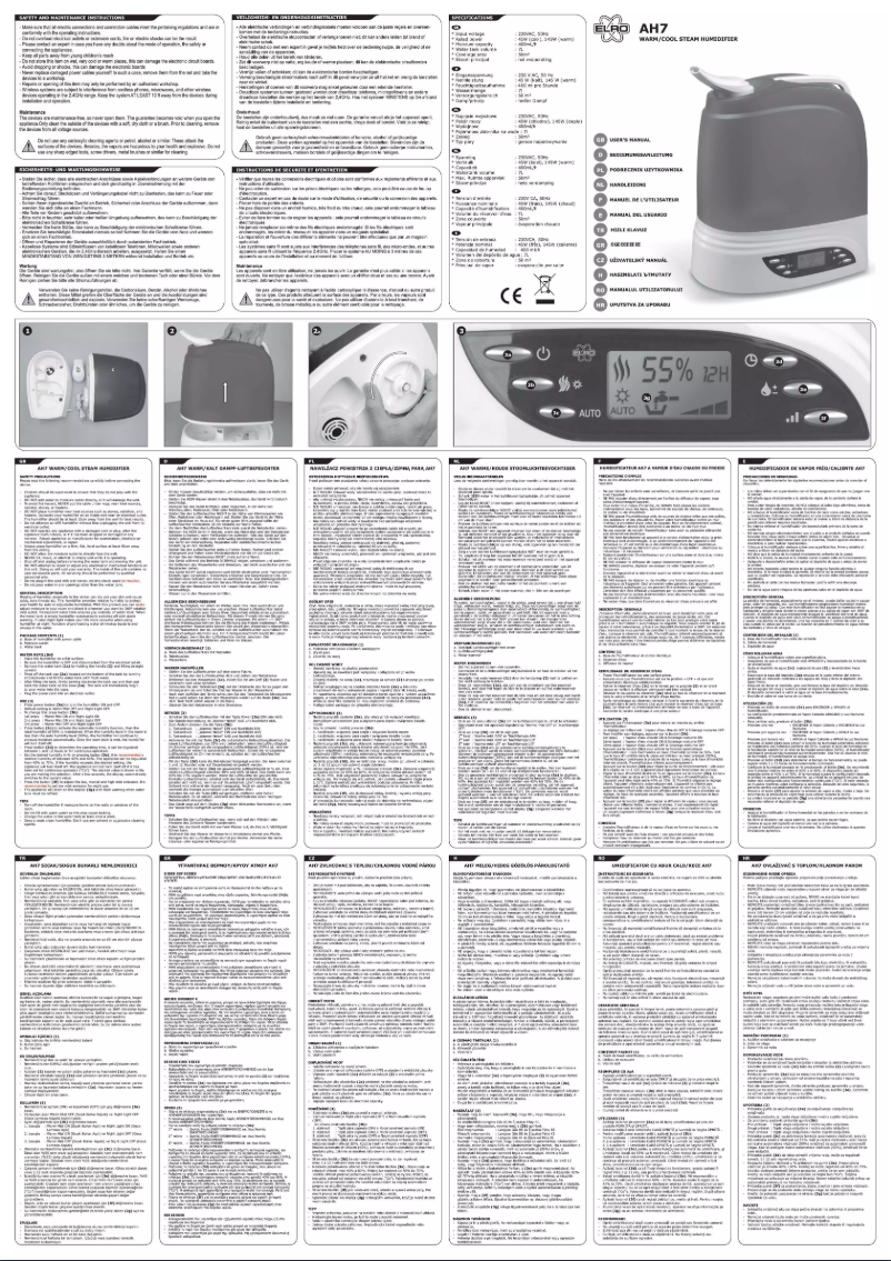 Page 1 de la notice Manuel utilisateur Elro AH7