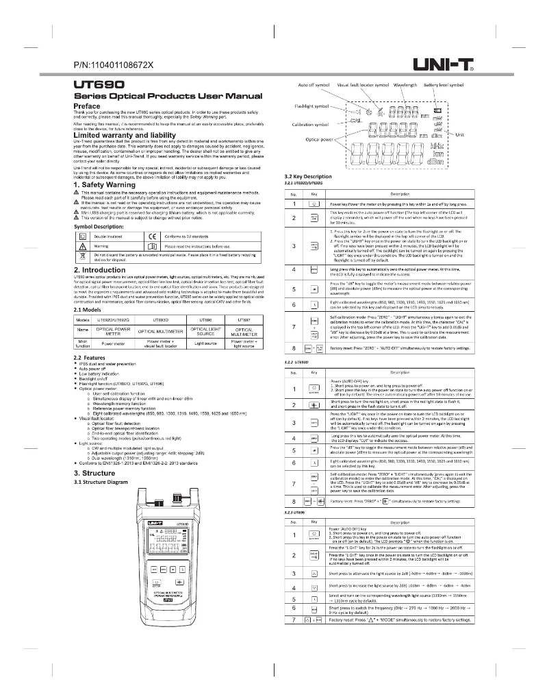 Image de la première page du manuel de l'appareil UT693D