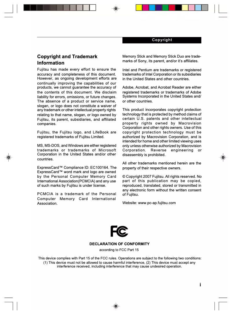 Image de la première page du manuel de l'appareil LifeBook N6460