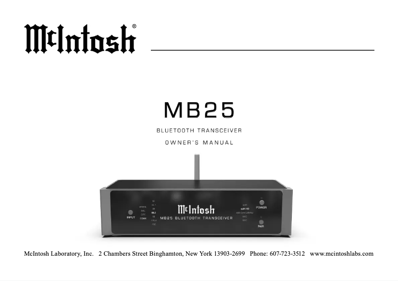 Image de la première page du manuel de l'appareil MB25