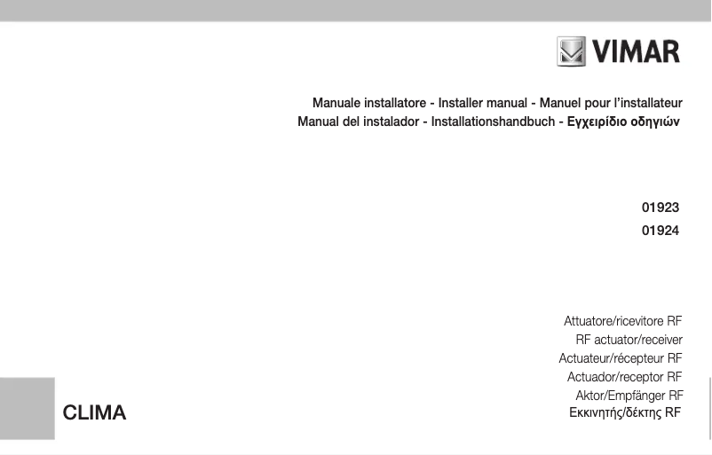 Página 1 del manual Manual de usuario Vimar 01923