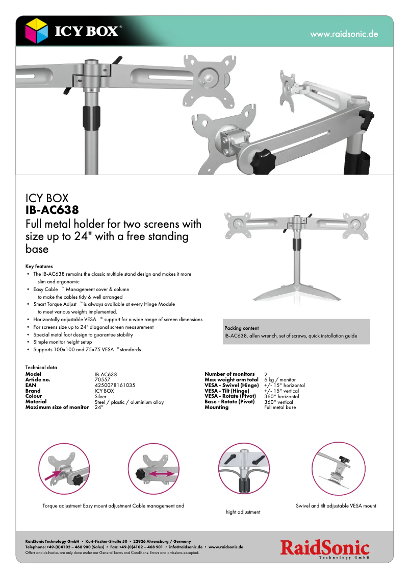 Page 1 de la notice Manuel utilisateur Icy Box IB-AC638