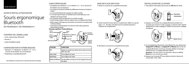 Page n°1 - Manuel utilisateur Insignia NS-PM4EK6B24