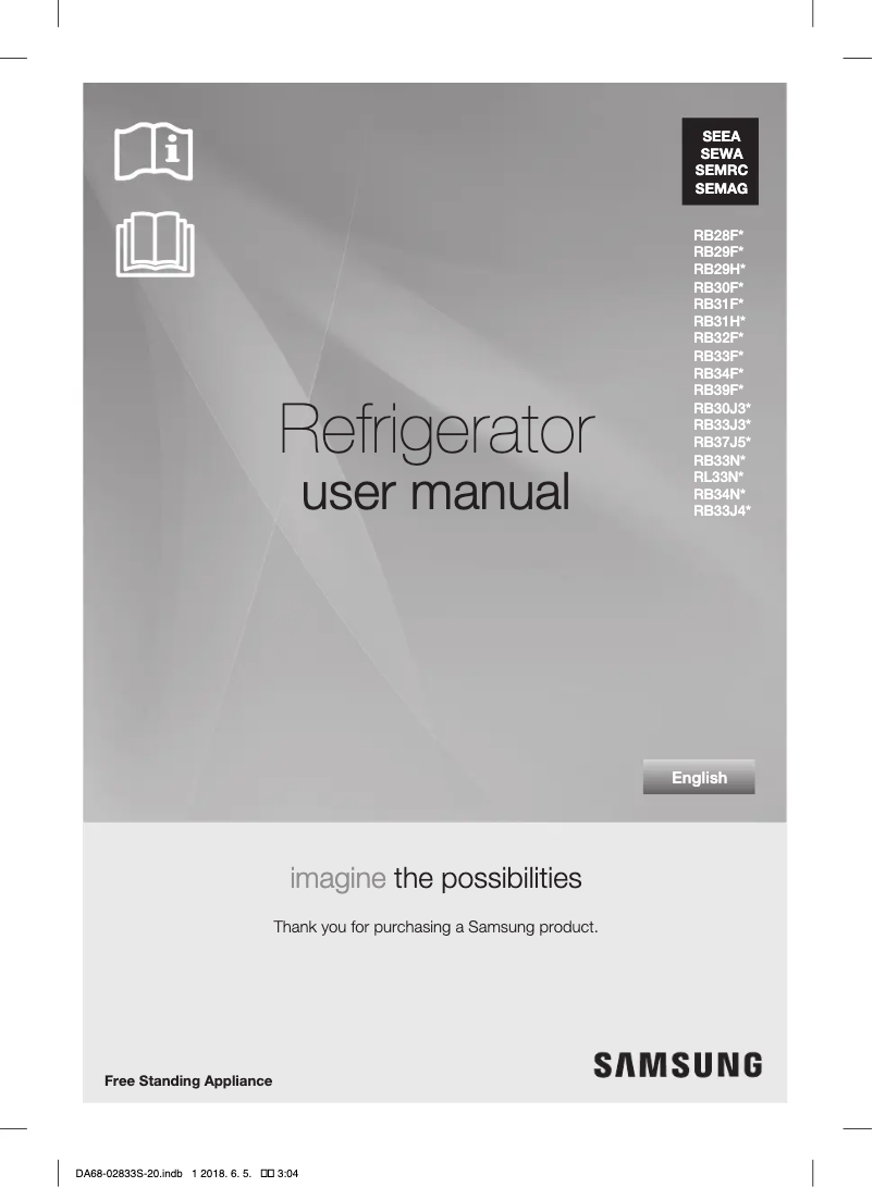 Page n°1 - Manuel utilisateur Samsung RB33J4200SA