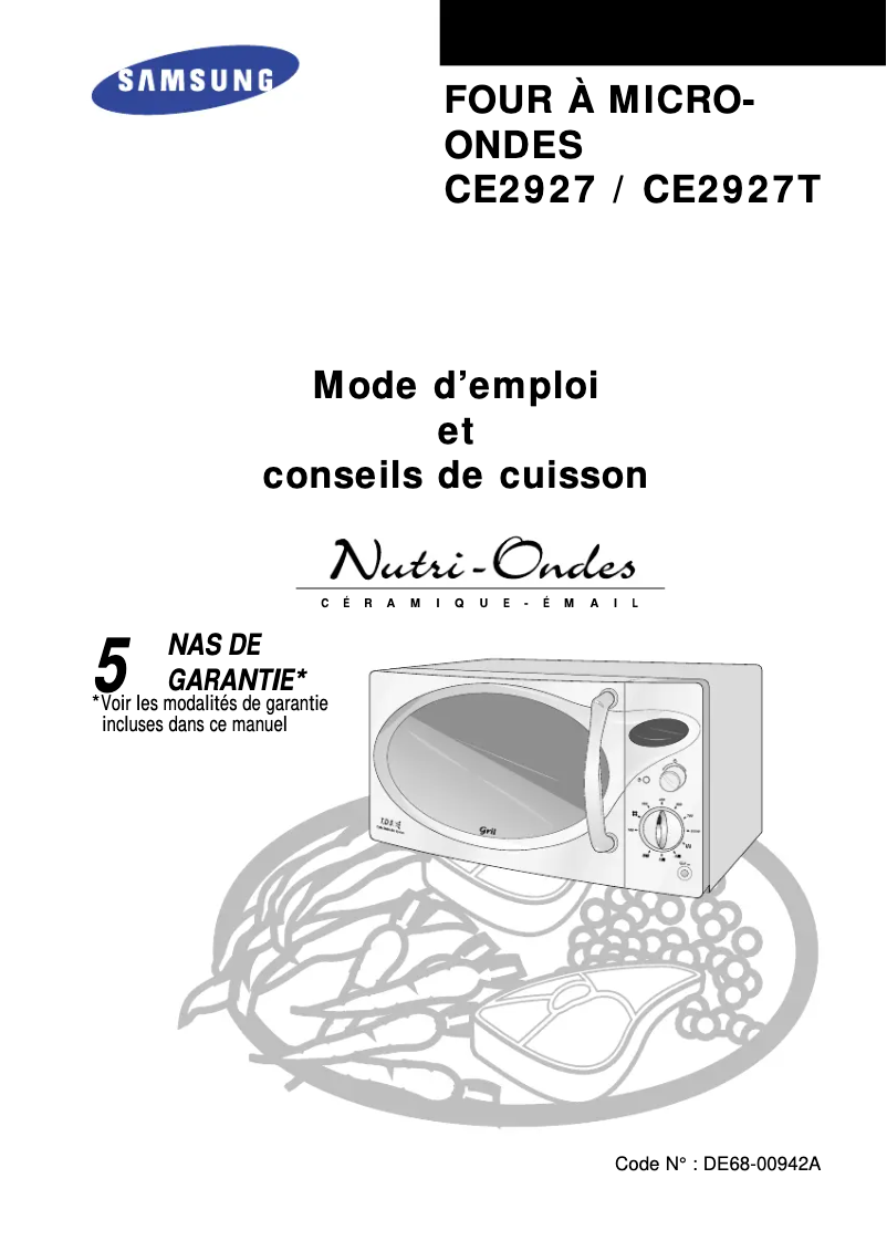 Page n°1 - Manuel utilisateur Samsung CE2927