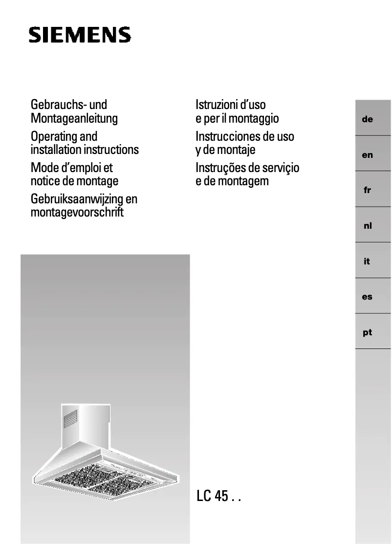 Page 1 de la notice Manuel utilisateur Siemens LC45960