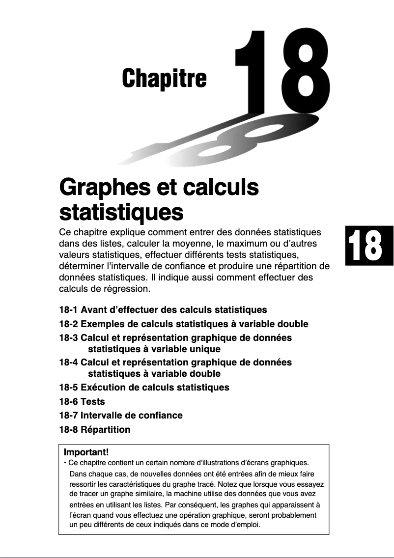 Page 1 de la notice Manuel utilisateur Casio CFX-9850GB Plus