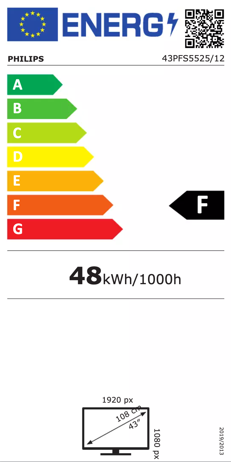 Page n°1 - Label énergétique Philips 43PFS5525