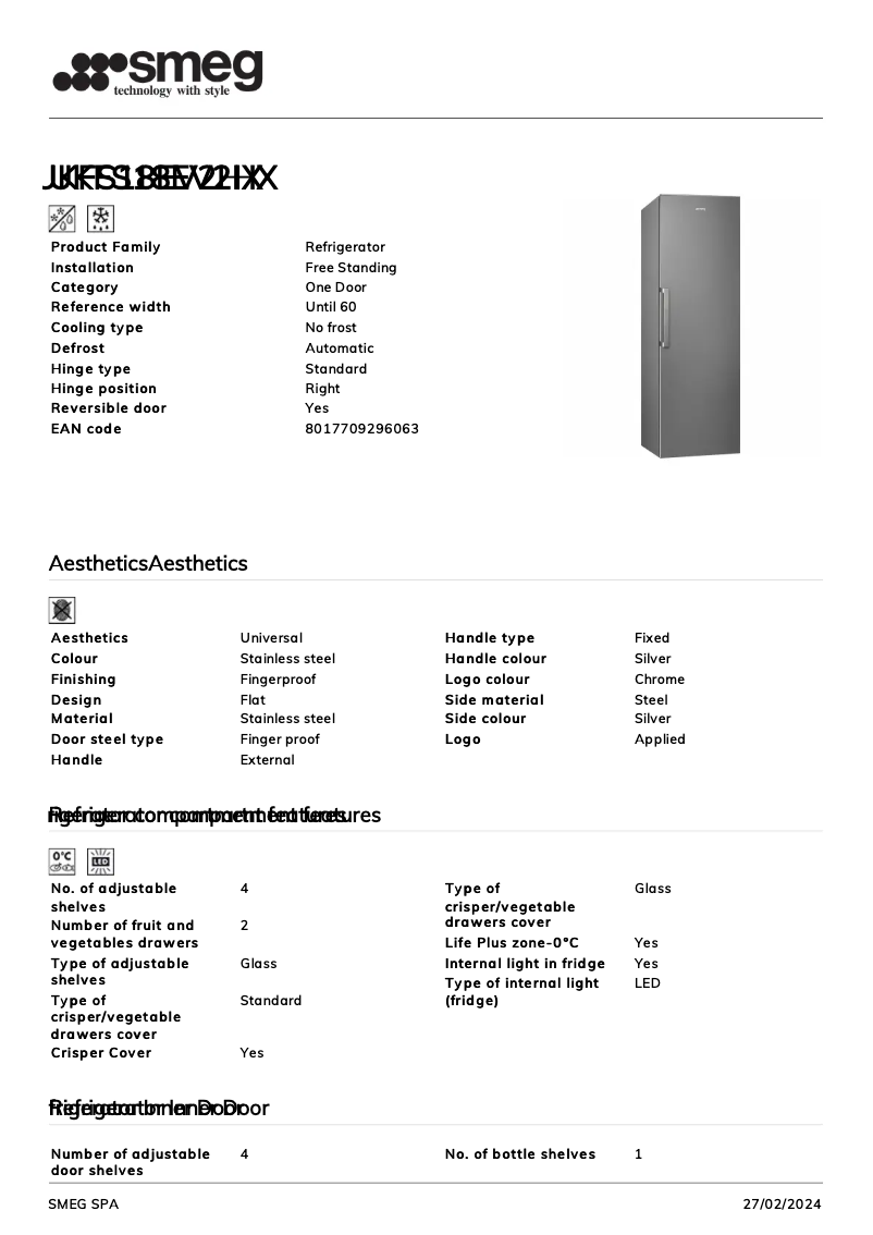 Image de la première page du manuel de l'appareil UKFS18EV2HX