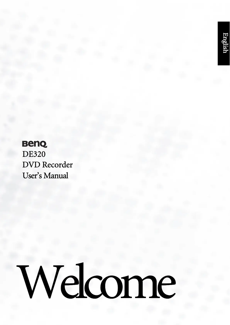 Image de la première page du manuel de l'appareil DE320