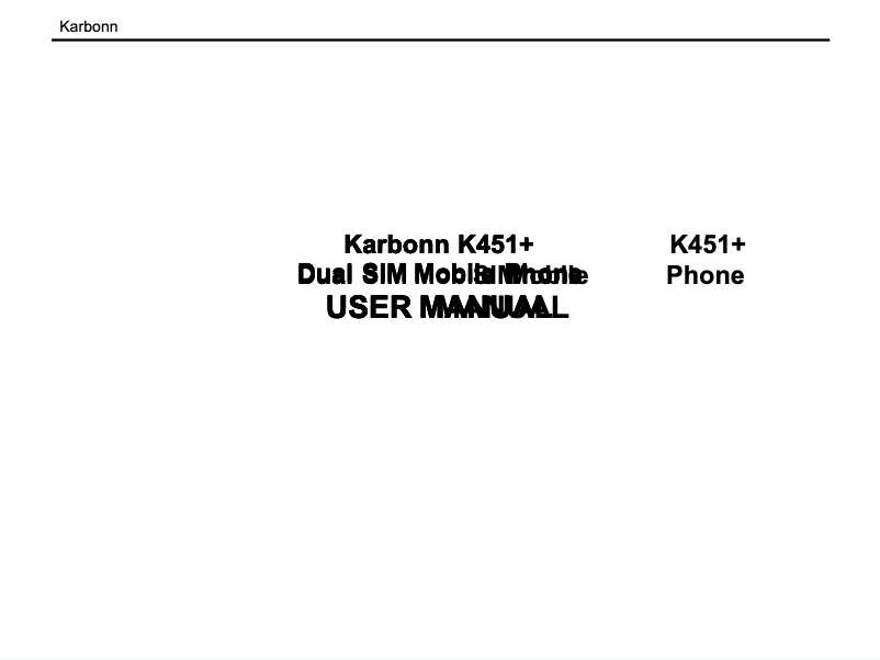 Página 1 del manual Manual de usuario Karbonn K451+
