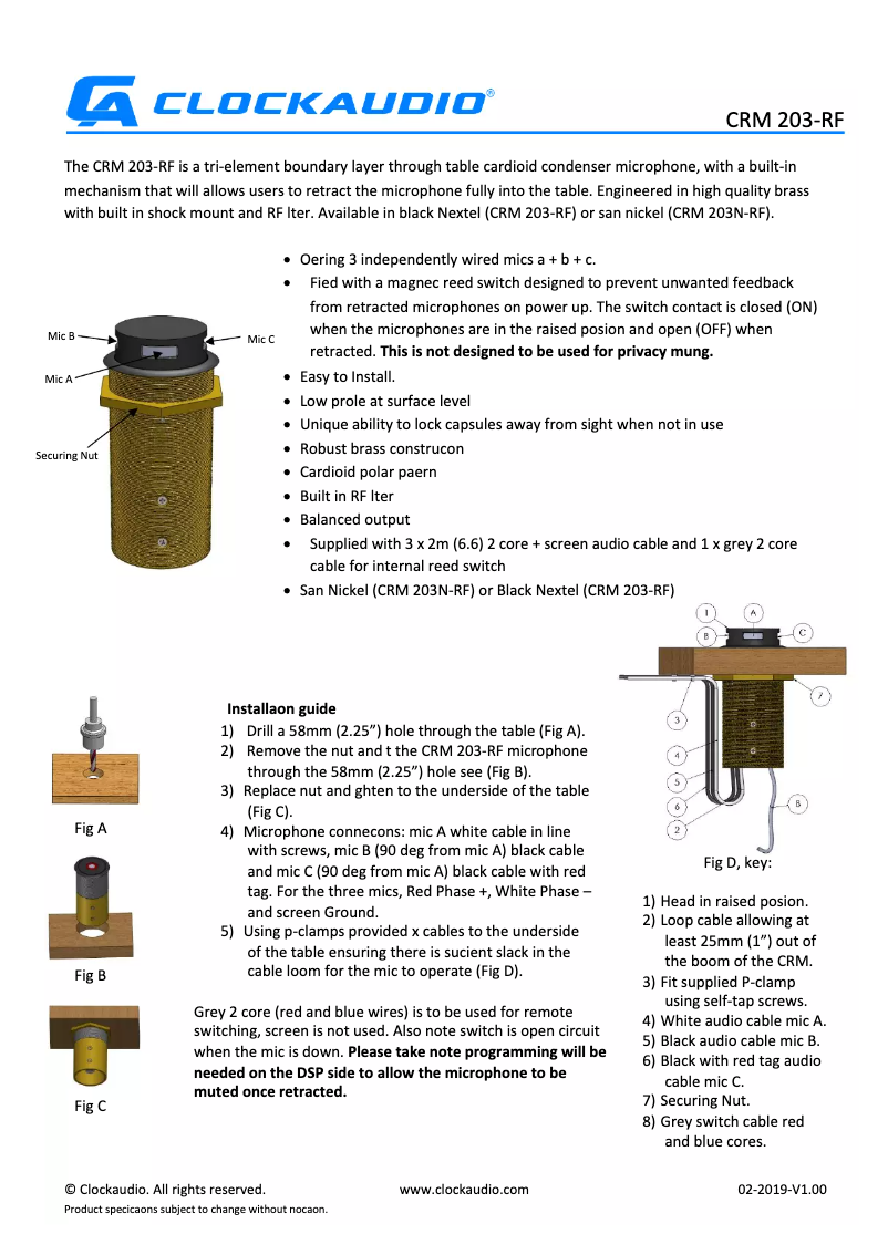 Imagen de la primera página del manual del dispositivo CRM 203N-RF