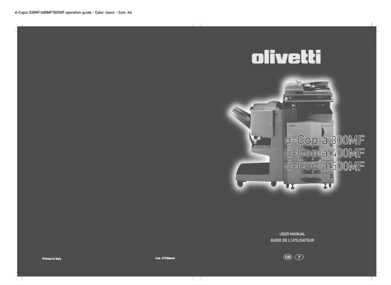 Page n°1 - Manuel utilisateur Olivetti d-Copia 500MF