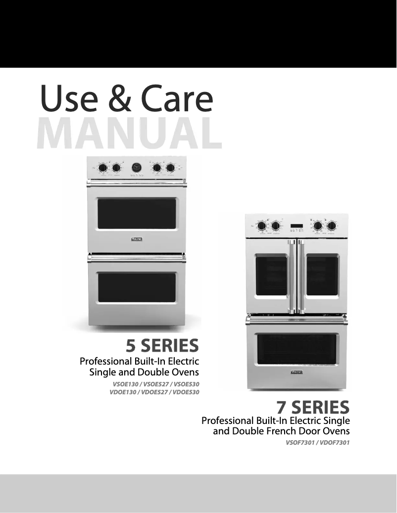 Page 1 de la notice Manuel utilisateur Viking VDOE527SS