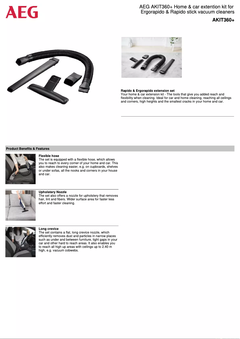 Page n°1 - Manuel utilisateur AEG AKIT360+