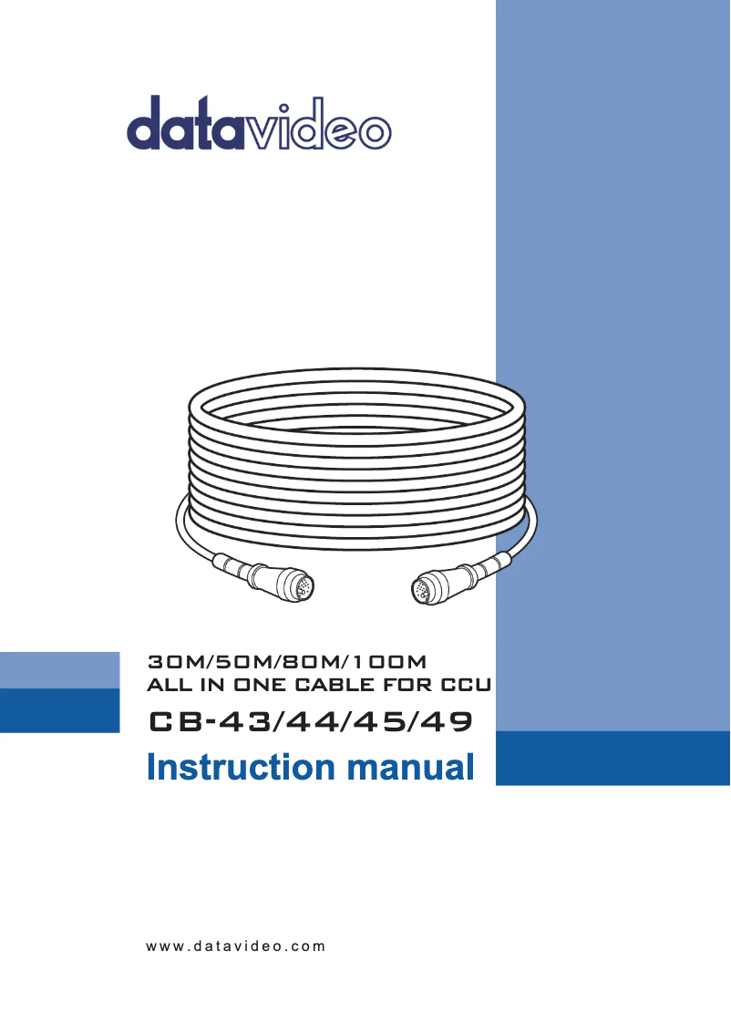 Page 1 de la notice Manuel utilisateur DataVideo CB-49