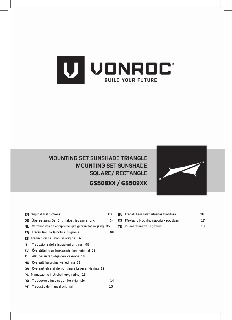 Page 1 de la notice Manuel utilisateur Vonroc GS508XX