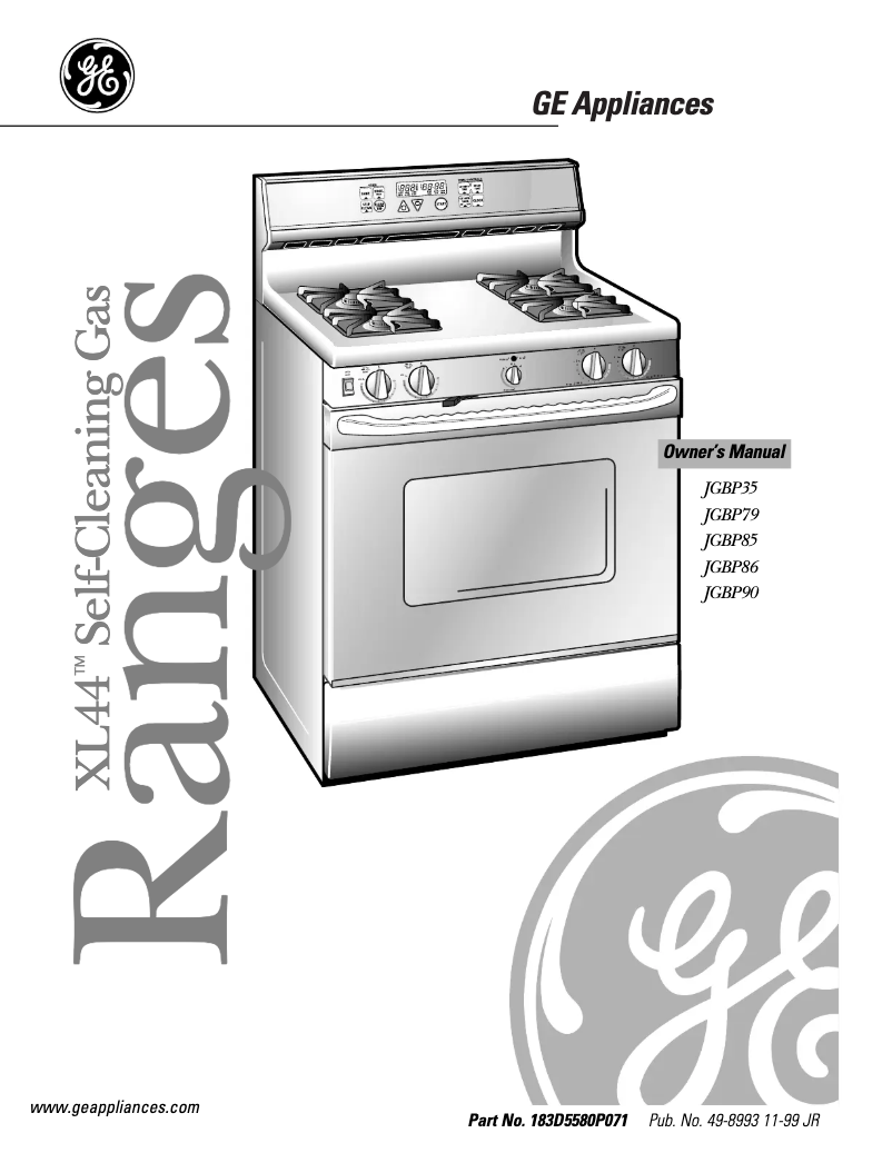 Page n°1 - Manuel d'utilisation et d'entretien GE Profile Spectra JGBP79BEABB