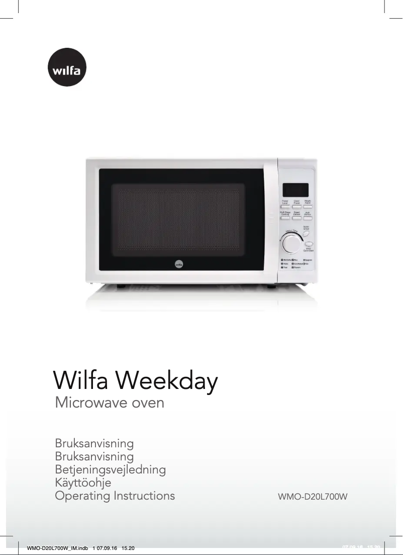 Image de la première page du manuel de l'appareil Weekday WMO-D20L700W