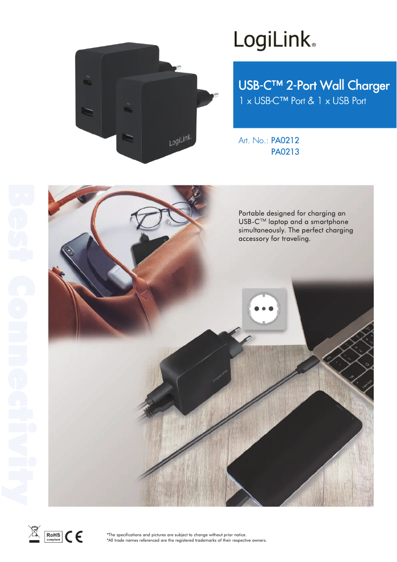 Page 1 de la notice Manuel utilisateur LogiLink PA0213