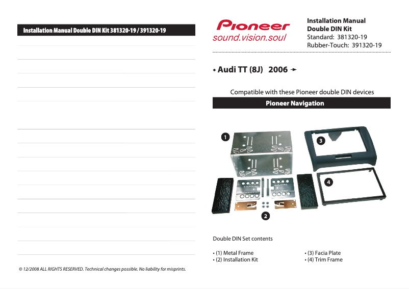 Page 1 de la notice Manuel utilisateur Pioneer 381320-19