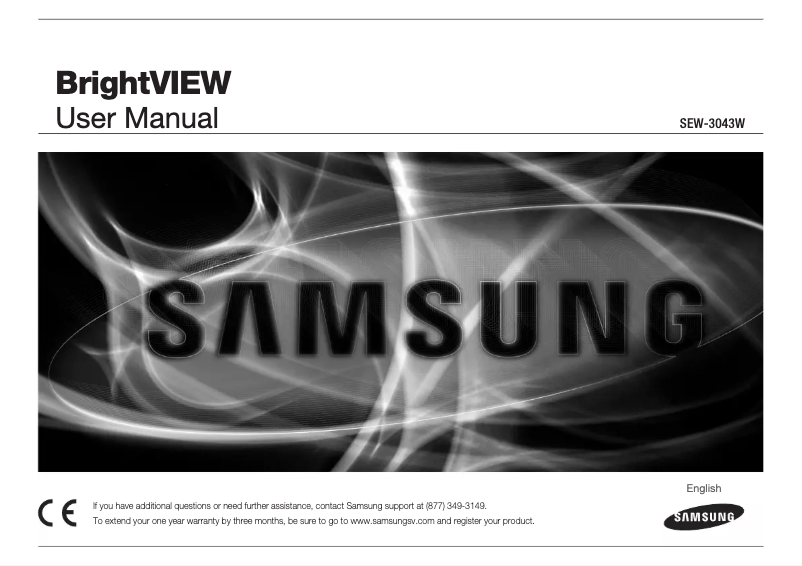 Image de la première page du manuel de l'appareil BrightVIEW SEW-3043W