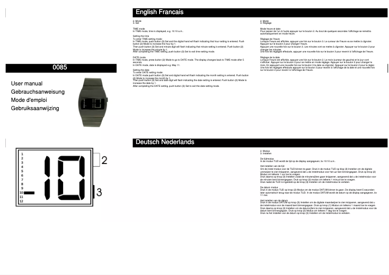 Image de la première page du manuel de l'appareil 0085