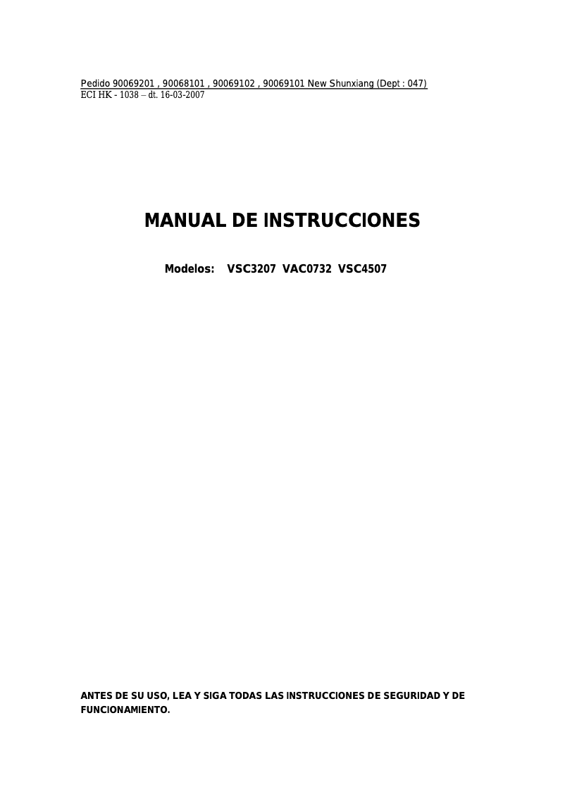 Image de la première page du manuel de l'appareil VSC0732