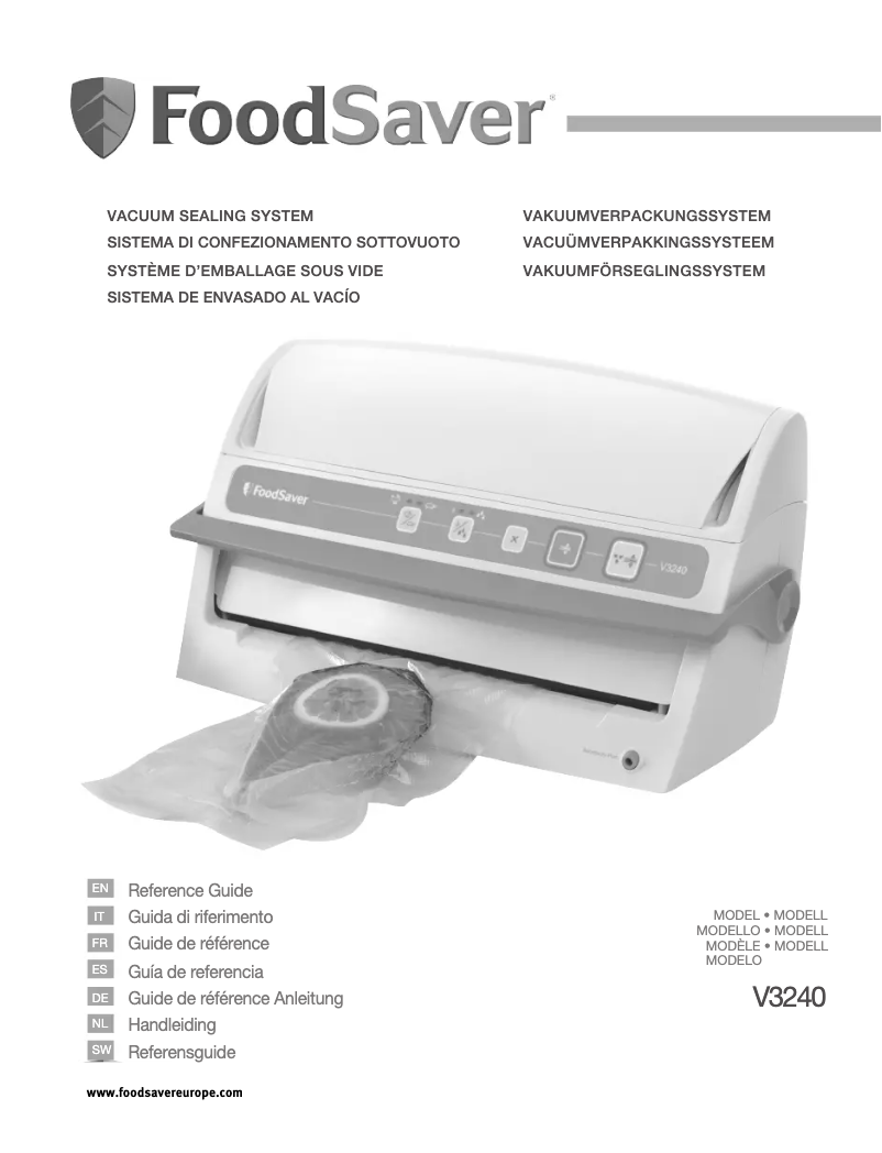 Page n°1 - Manuel utilisateur FoodSaver V3240