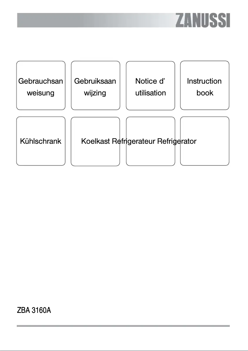 Image de la première page du manuel de l'appareil ZBA3160A